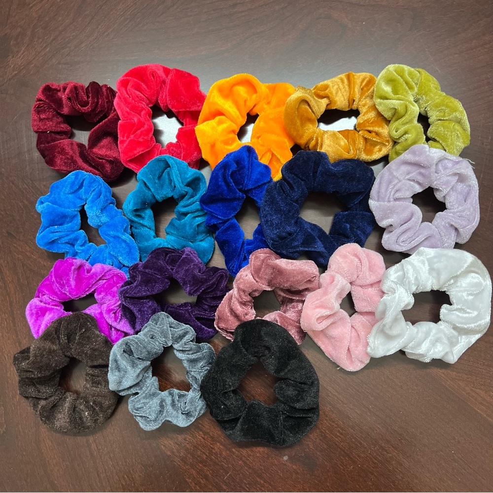 Colorful Velvet Scrunchies Set